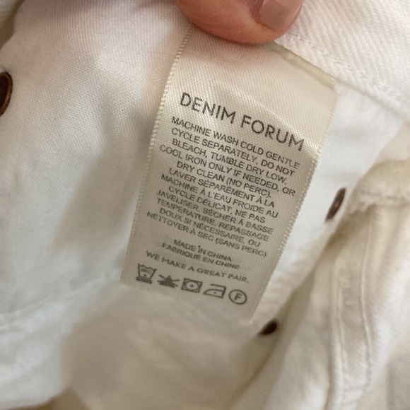 Denim Forum Jeans Womens 32 x 29 White The BF High Rise Loose 90s Straight Leg - Picture 10 of 12